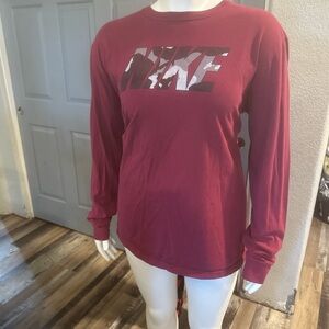 Nike Women's Maroon Long Sleeve Top